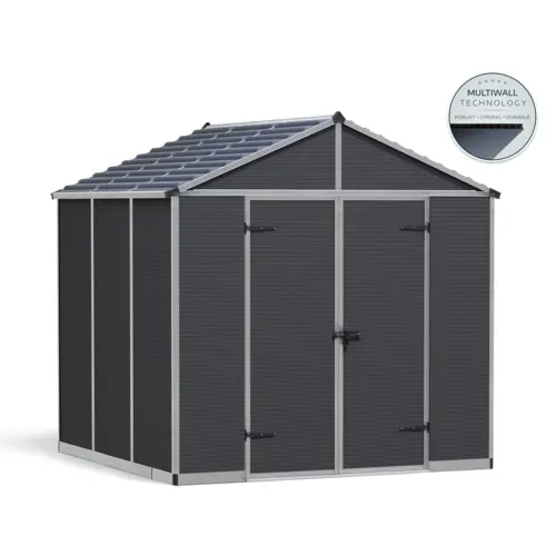 Palram - Canopia Rubicon 8' x 8' antracit heavy duty tágas kerti tároló