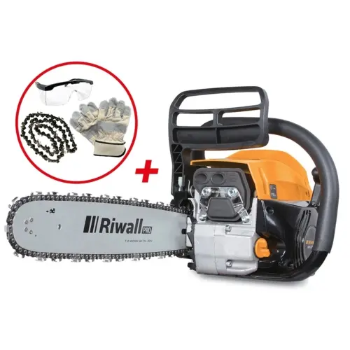 Riwall PRO RPCS 5140 SET benzinmotoros láncfűrész 49 cm3 motorral és ajándék tartozékokkal