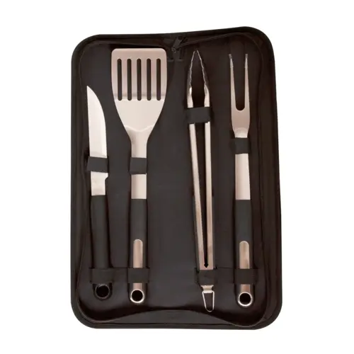 Riwall PRO RBBQ 4B SET 4-részes prémium rozsdamentes acél grilleszköz készlet