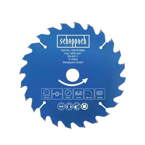 Scheppach Körfűrészlap átm. 165/20, 24 fog 