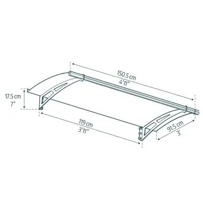 Palram - Canopia Aquila 1500 bővíthető bejárati előtető